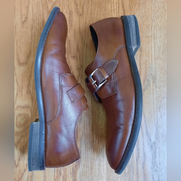 JOSEPH ABBOUD Will II Brushed Finish Monk Strap Men's Shoes Brown/Tan Sz. 10.5 - Picture 6 of 11